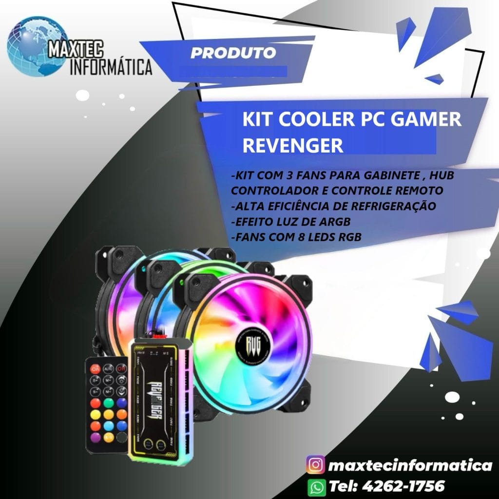 R218 Maxtec Kit Cooler Pc Gamer Revenger - Maxtec Informática