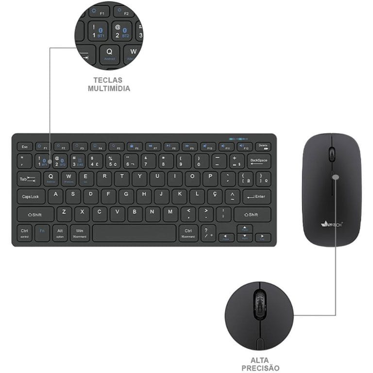Maxtec R217p62 Teclado e Mouse sem fio MULTI-DEVICE APP-TECH - Maxtec Informática