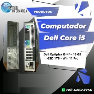 Dell Optiplex i5-4ª – 16 GB•SSD 1TB • Win 11 Pro