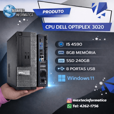 CPU Dell Optiplex 3020 I5 8 GB SSD 240 GB - Maxtec Informática