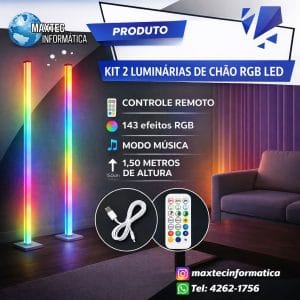 Kit 2 Luminarias de Chão RGB LED