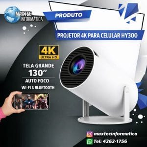 Projetor 4K HD Bluetooth