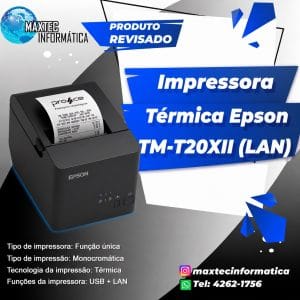 Impressora Térmica Epson Tm-t20X (LAN)