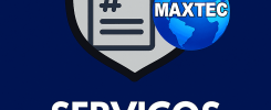 logo da categoria serviços maxtec com escudo e ícone de documento representando emissão fiscal e sistemas pdv